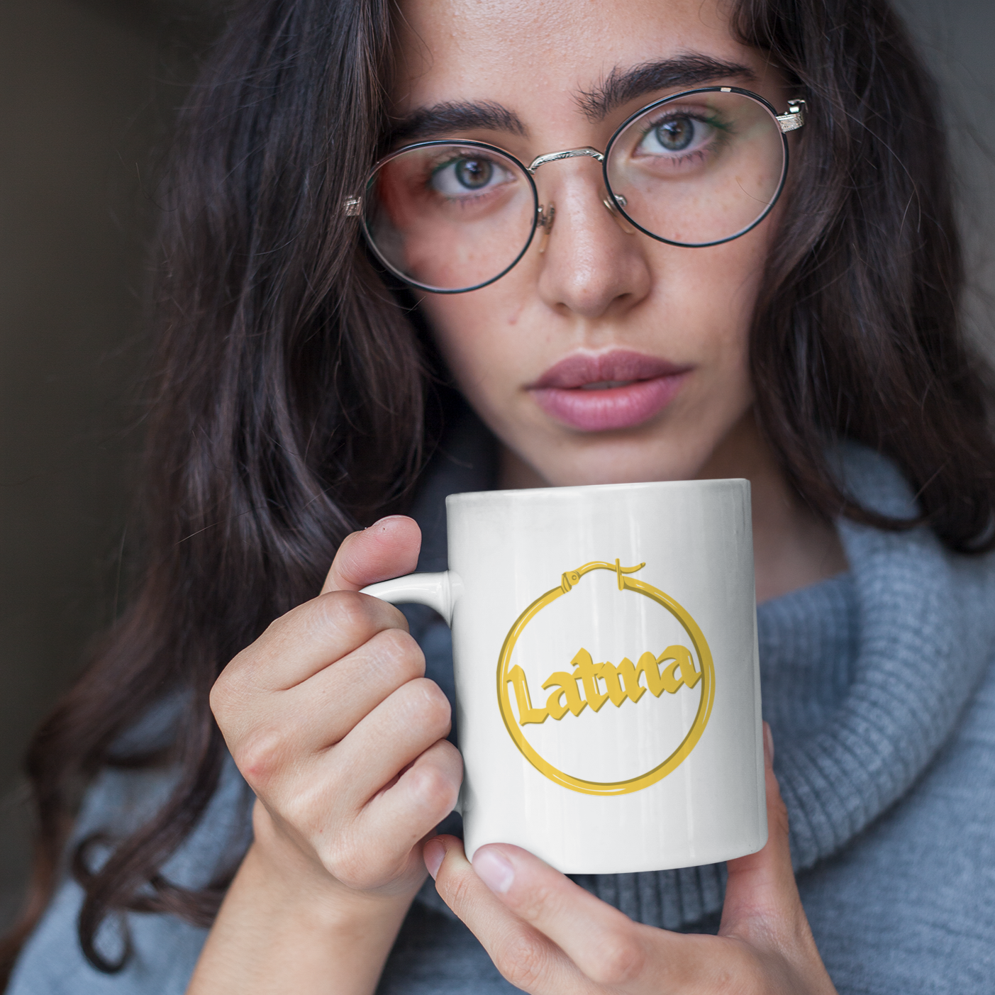 Taza de café Pendientes de aros latinos