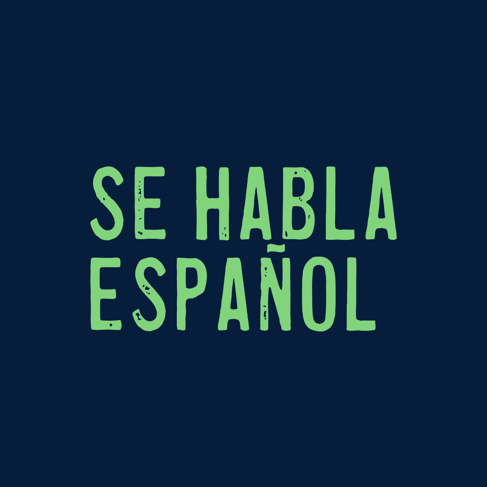 Text 'SE HABLA ESPAÑOL' in green on a dark blue background